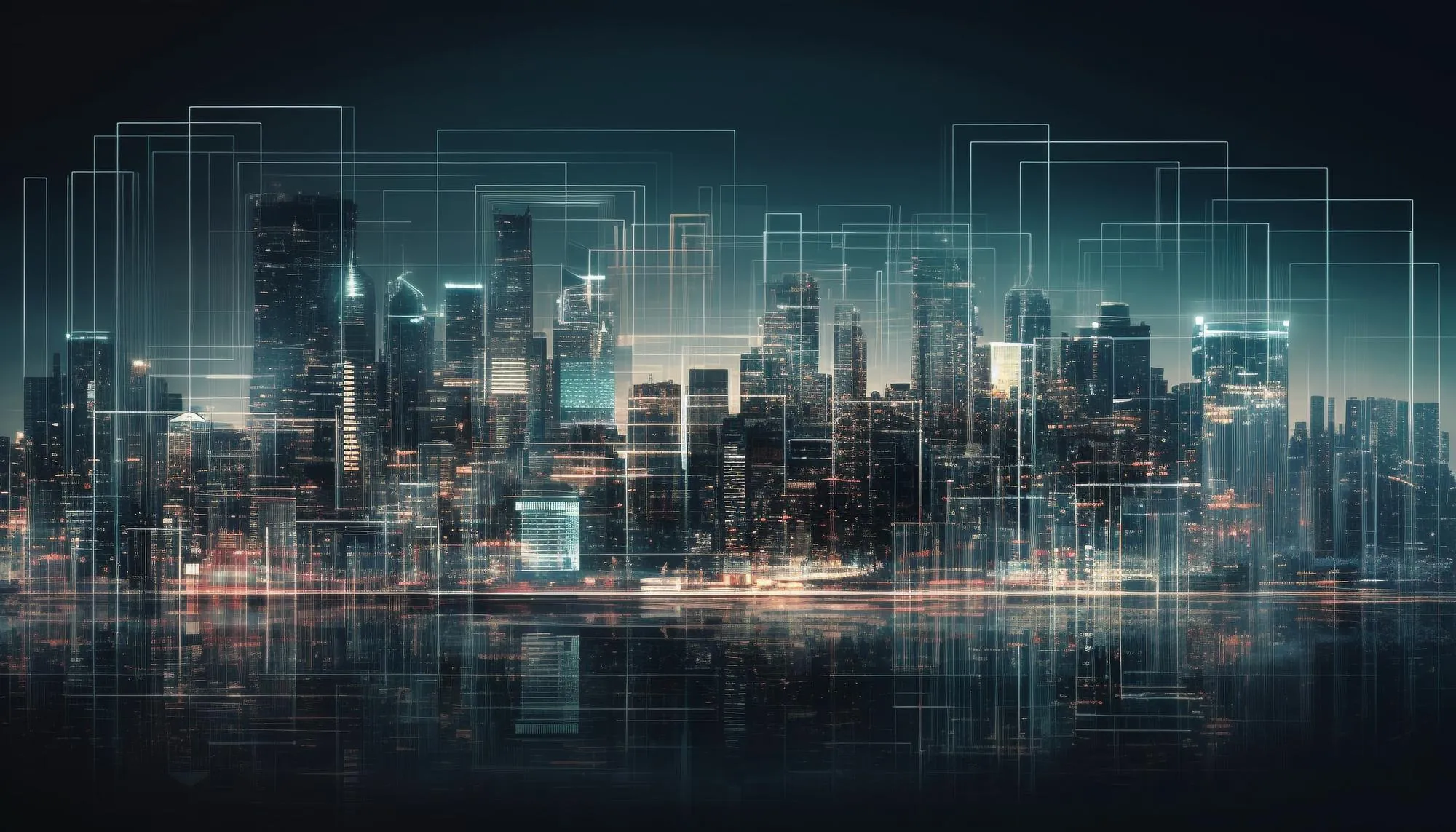 Glowing Skyscrapers Shape Modern Cityscape Backdrop Generated By Ai