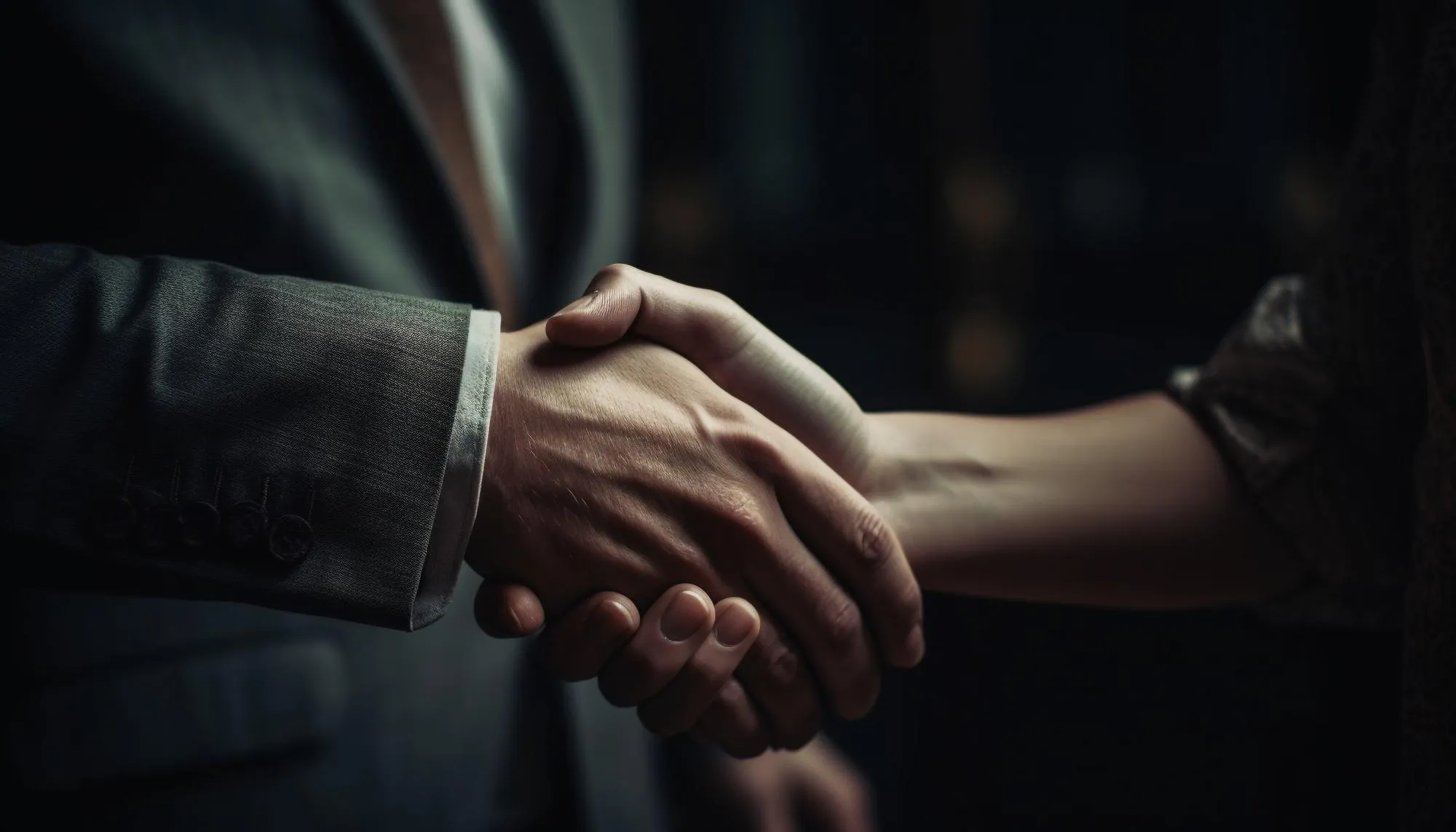 Successful Business Partnership Sealed With Handshake Generated By Ai